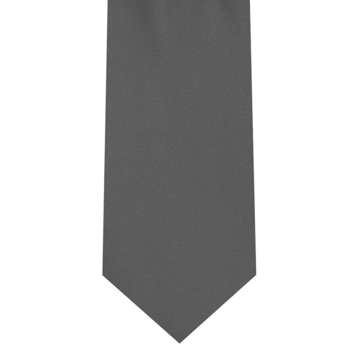 Classic Dark GreyTie Skinny width 2.75 inches With Matching Pocket Square | KCT Menswear 