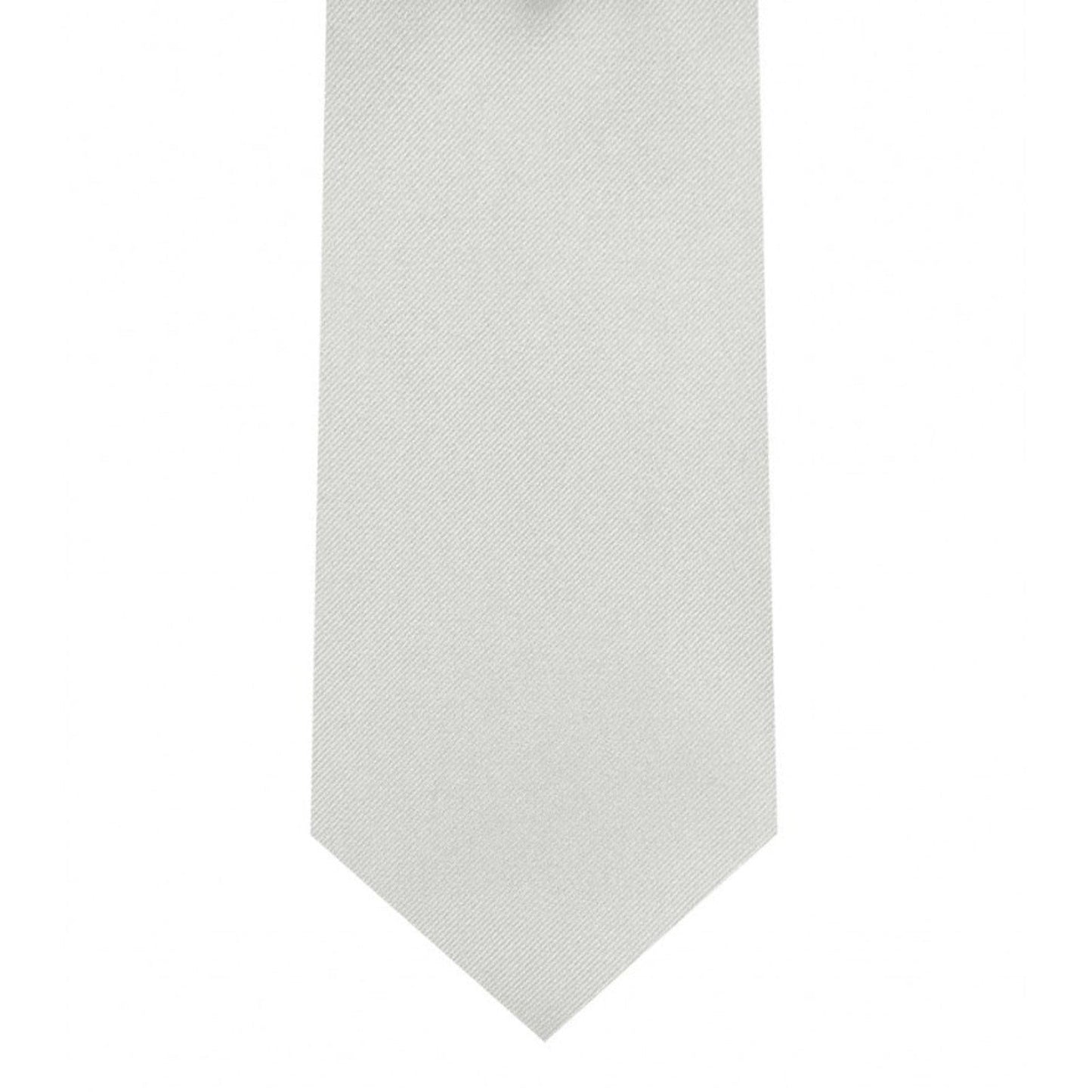 Classic Silver Tie Skinny width 2.75 inches With Matching Pocket Square | KCT Menswear 