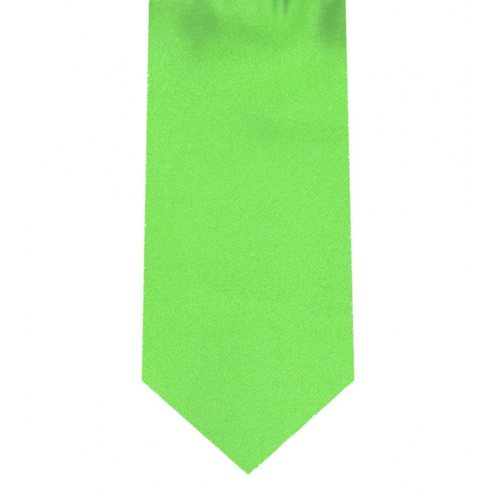 Classic Lettuce Green Tie Skinny width 2.75 inches With Matching Pocket Square | KCT Menswear