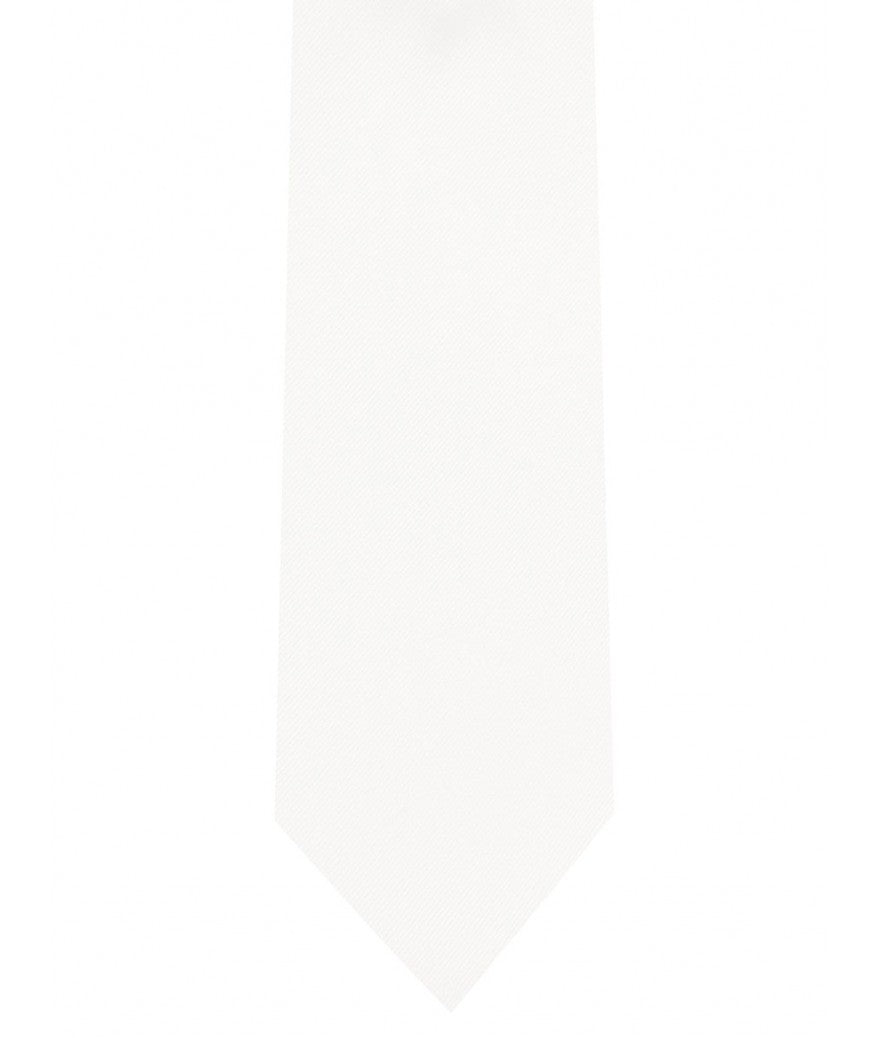 Classic White Tie Ultra Skinny tie width 2.25 inches With Matching Pocket Square | KCT Menswear
