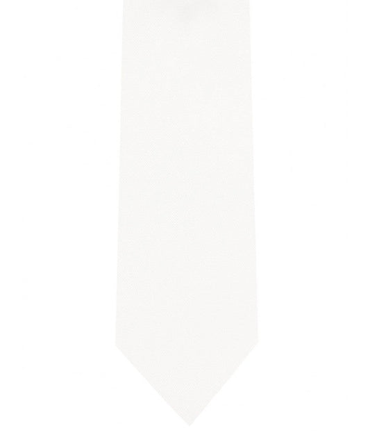 Classic White Tie Ultra Skinny tie width 2.25 inches With Matching Pocket Square | KCT Menswear