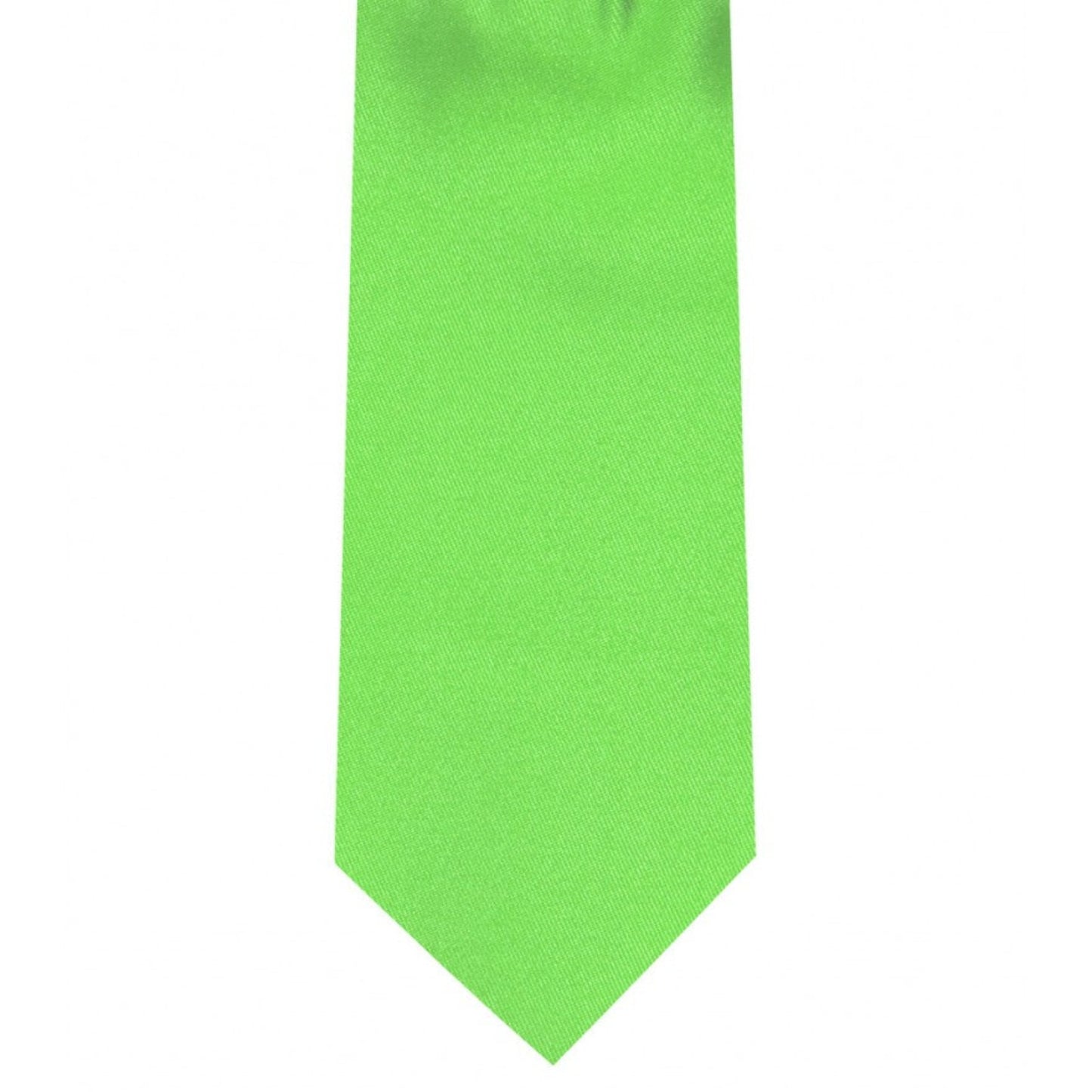 Classic Lettuce Green Tie Ultra Skinny tie width 2.25 inches With Matching Pocket Square | KCT Menswear