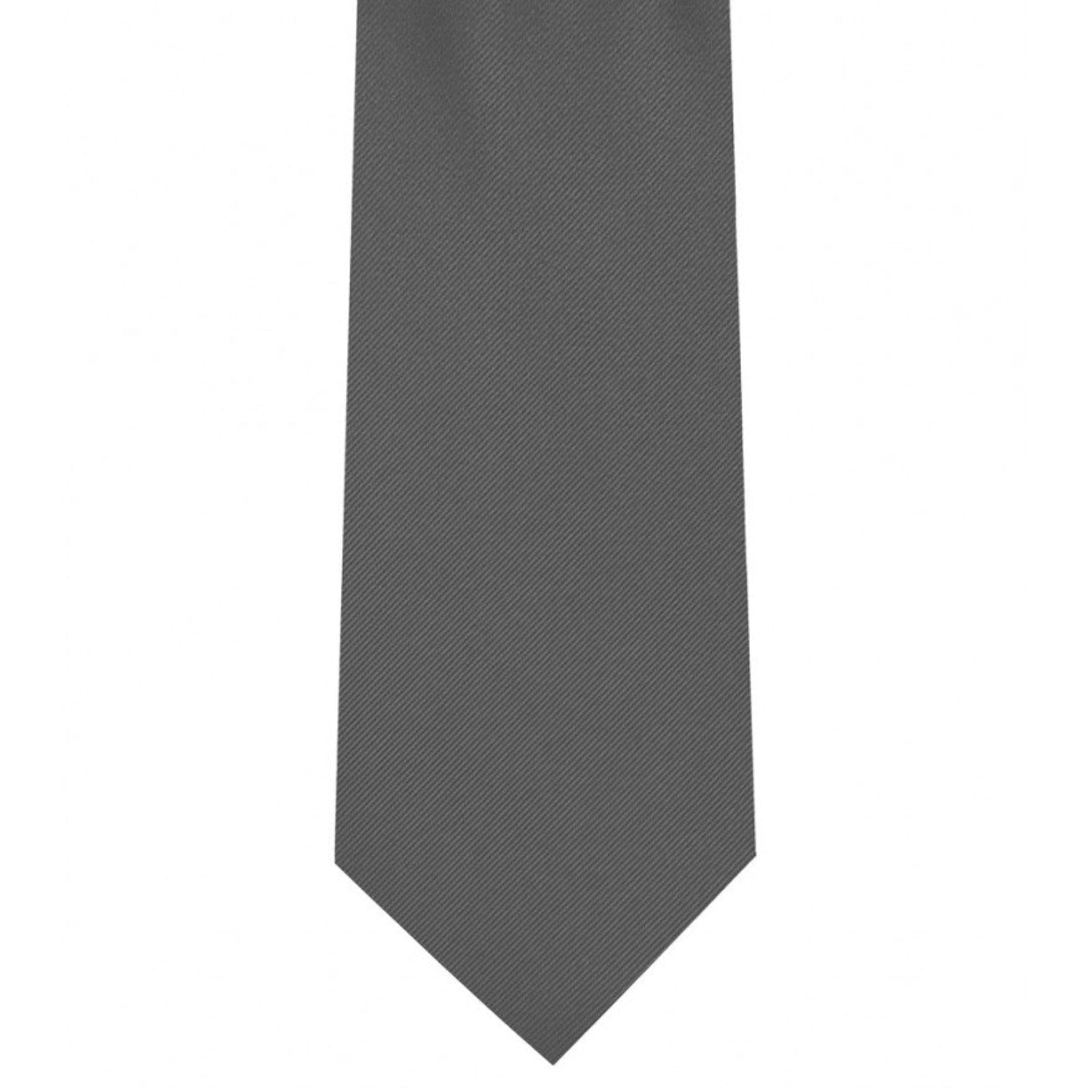 Classic Dark Grey Tie Ultra Skinny tie width 2.25 inches With Matching Pocket Square | KCT Menswear
