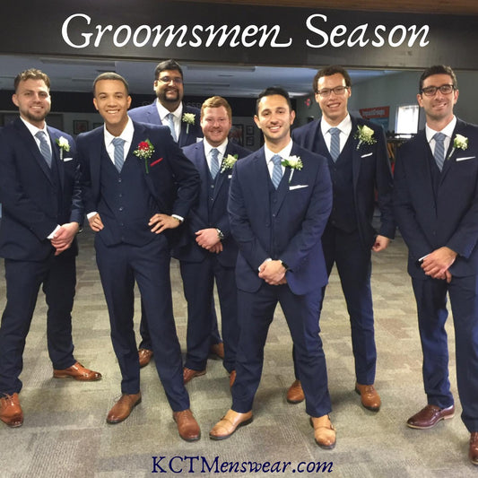 Groom & Groomsmen Wedding Suits - KCT Menswear - Midnight blue Suits