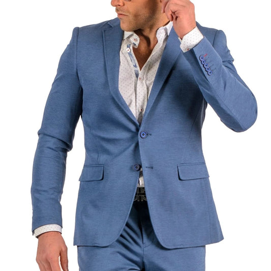 Medium Blue Stretch Suit - Travelers Suit