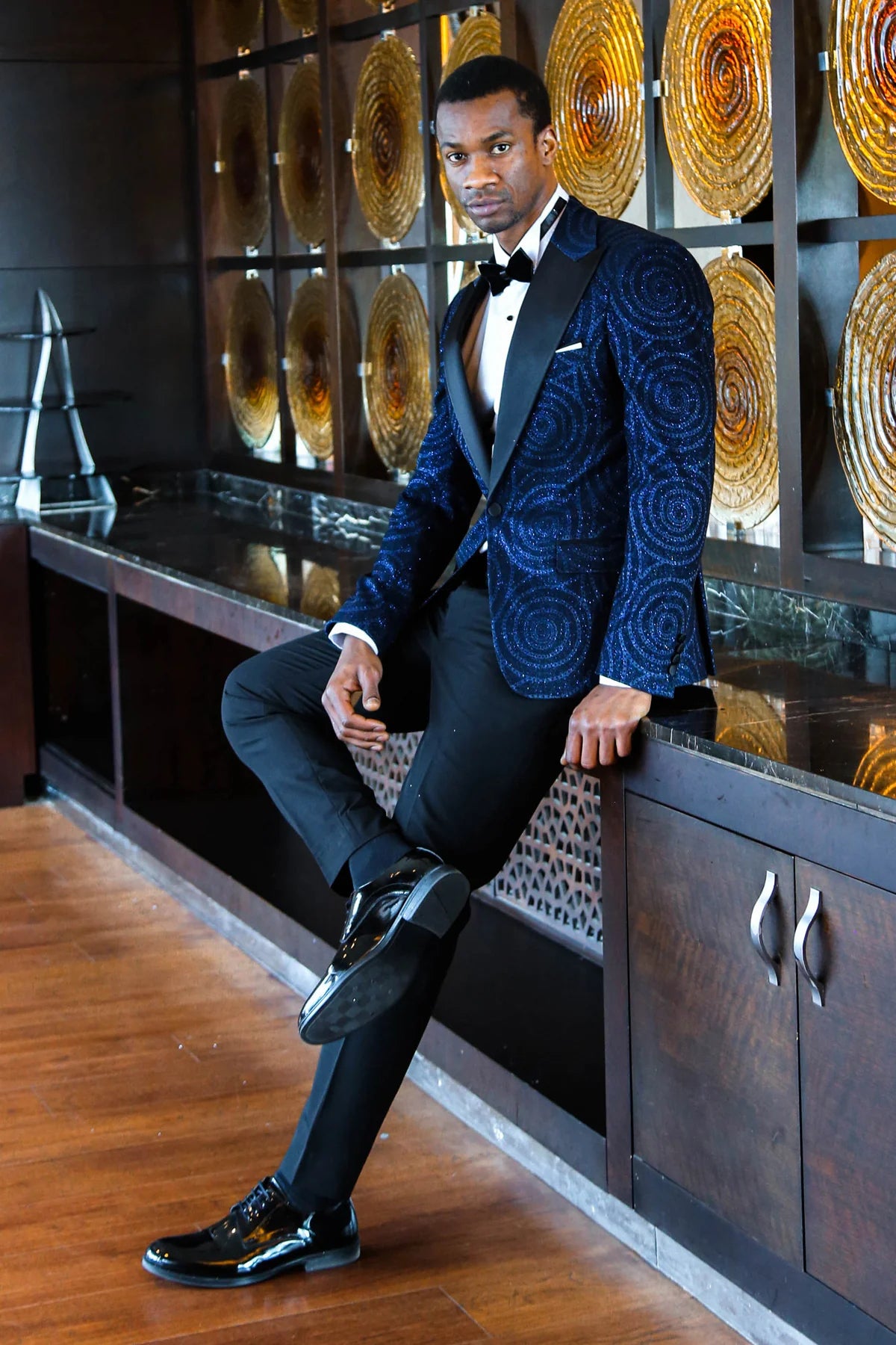 Mens slim top fit navy blazer