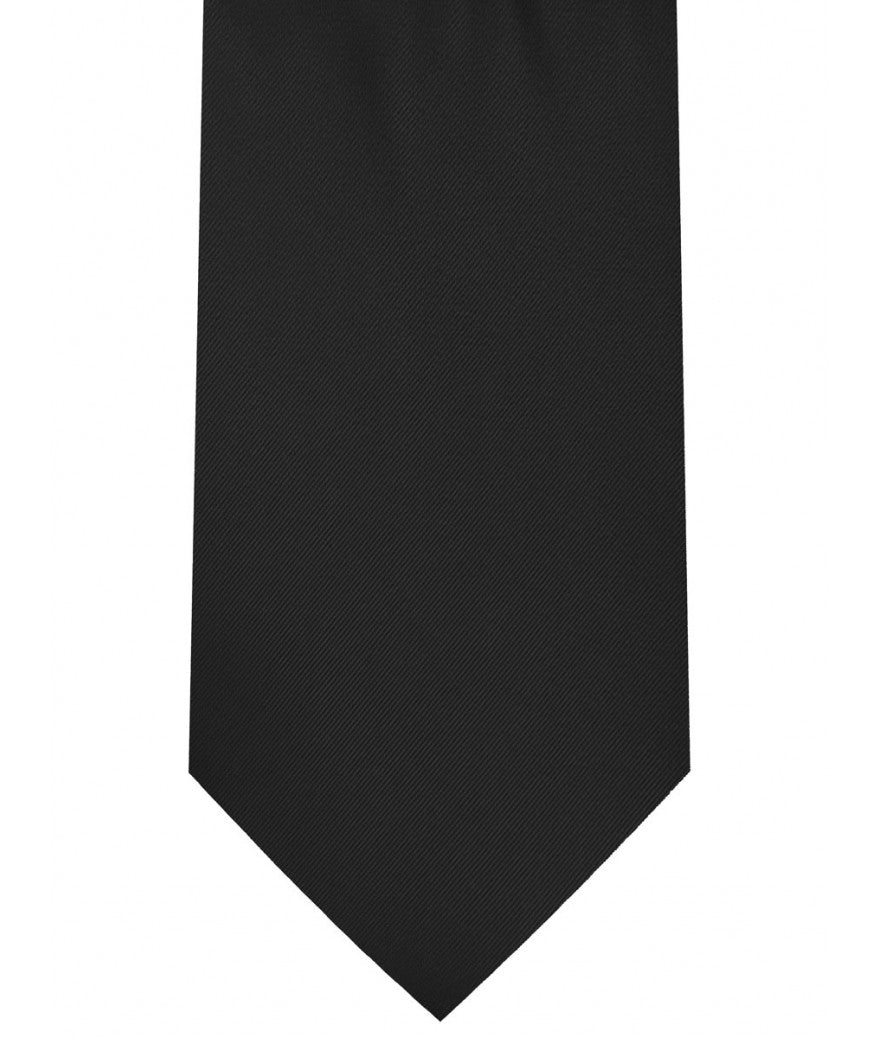 Classic Black Tie Regular width 3.5 inches With Matching Pocket Square |  KCT Menswear
