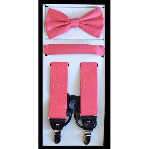 Pink Suspender Bow-tie Set