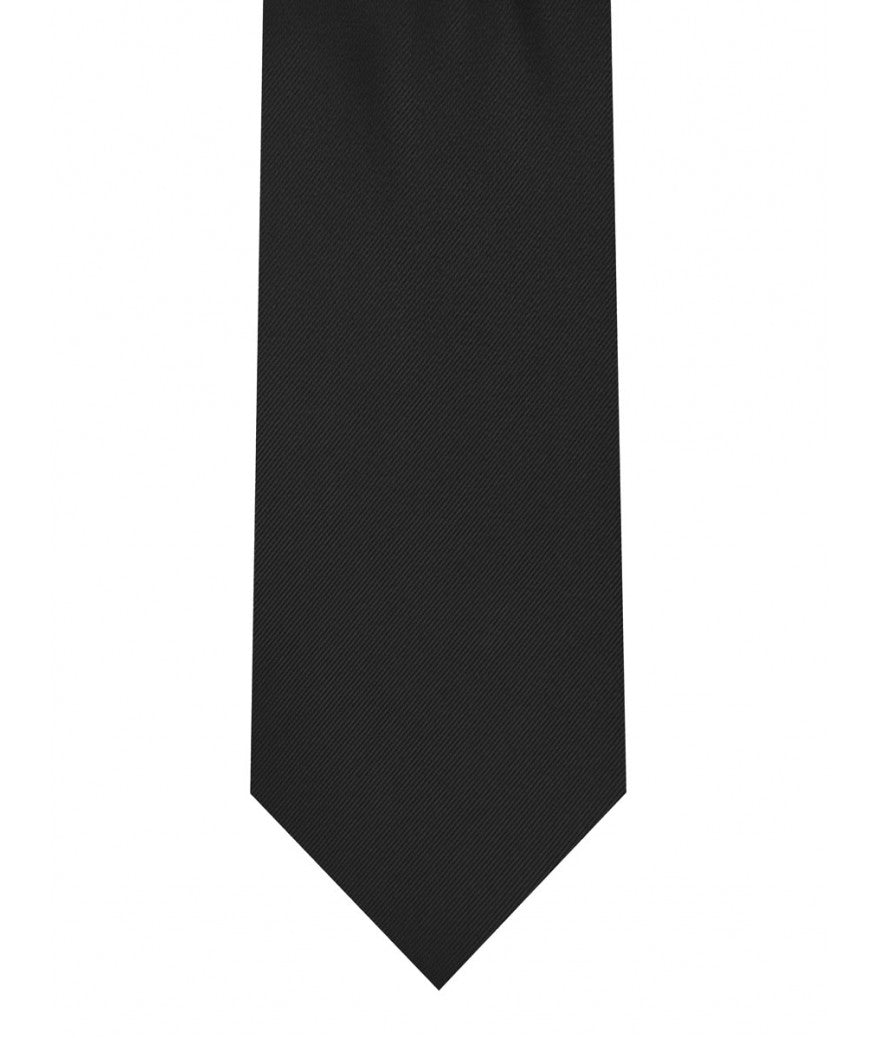 Classic Black Tie Skinny  width 2.75 inches With Matching Pocket Square |  KCT Menswear