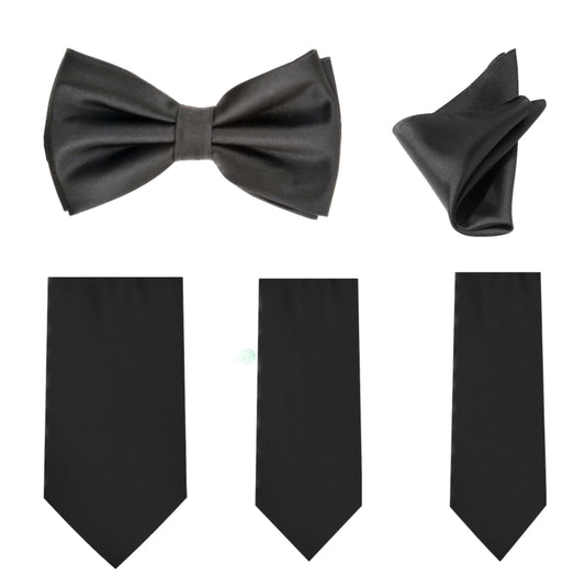 Back Ties and Black Bowties Wedding Bundle Offer - Save on Bowties and Ties for Grooms & Groomsmen