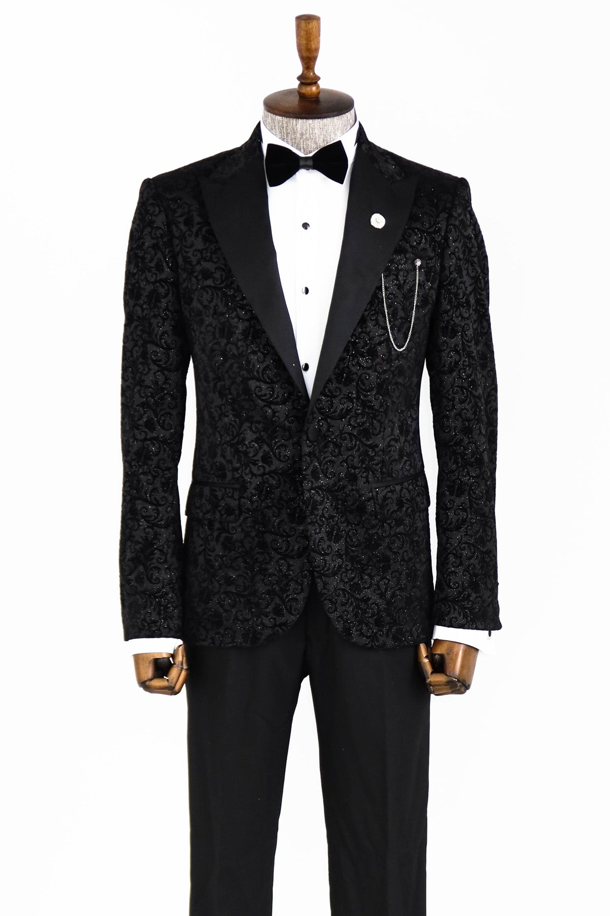 KCT Menswear's Floral Sparkle Black Prom Blazer - Perfect for Prom ...