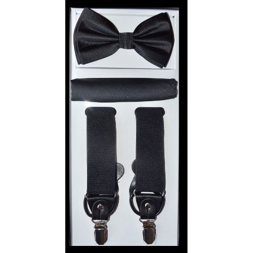 Black Suspender Bow-tie Set