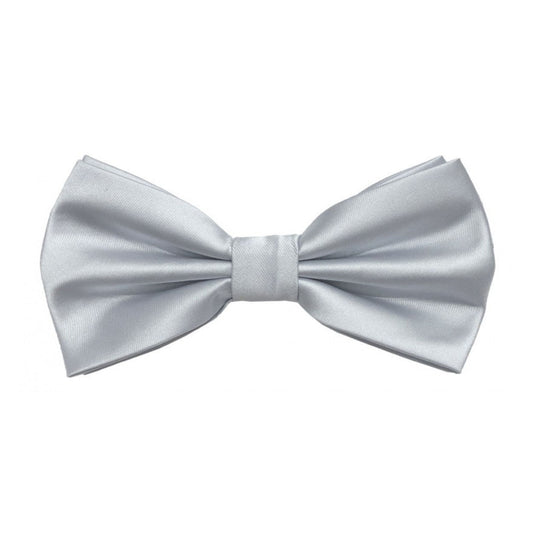 Classic Silver Bowtie With Matching Pocket Square | KCT Menswear