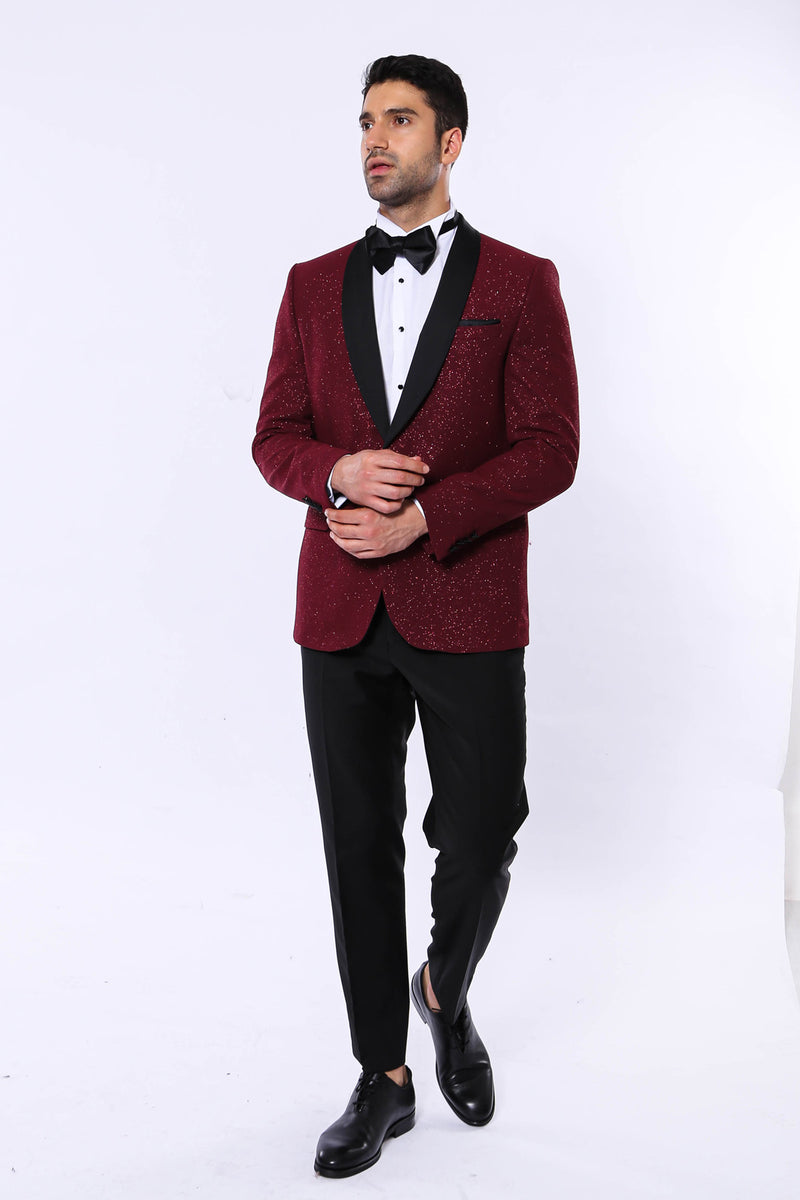 Men's Burgundy Sparkle Prom Blazer | Stylish for all Formal events ...