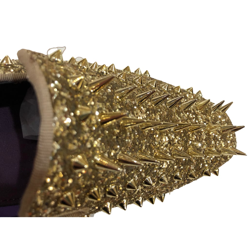 Gold on Gold Spiked Prom Shoes