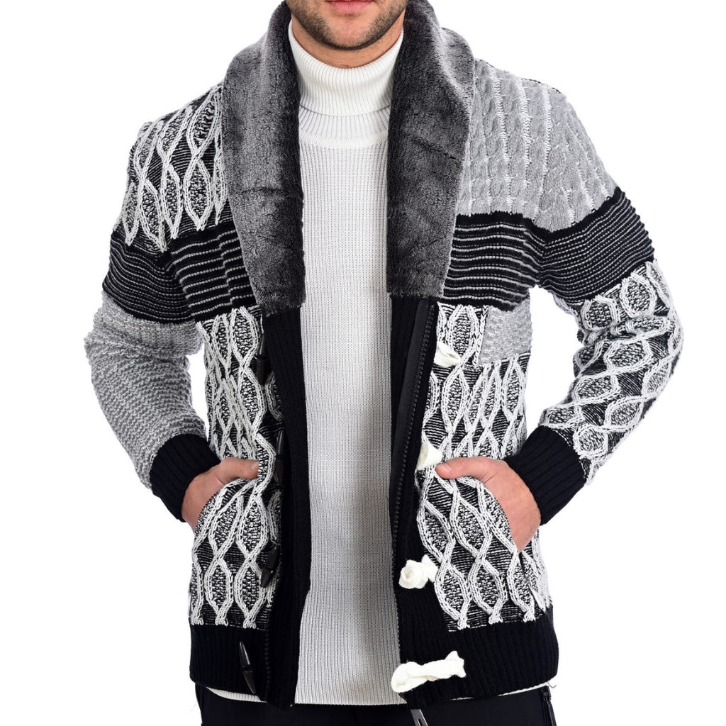 Grey Black Fur Heavy Sweater