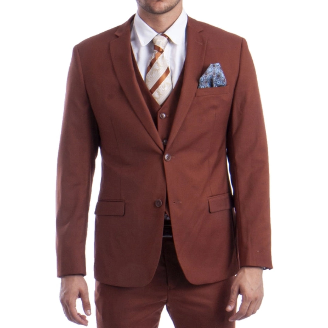 Light Brown Wedding Suit - Three-piece suit Including Jacket, Pants, and Vest