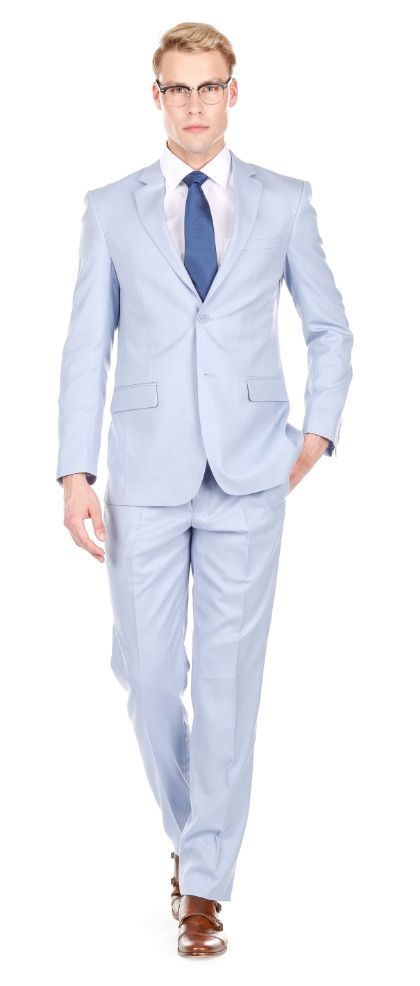 Slim Light Blue Suit - Two Piece