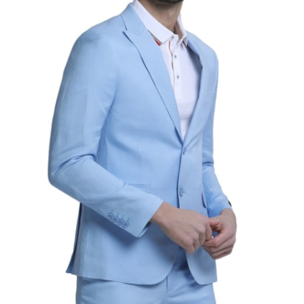 Jackets & Blazers Plaid Brand Sky Blue Five Piece Suit, Polyviscose Blended  at best price in Ahmedabad