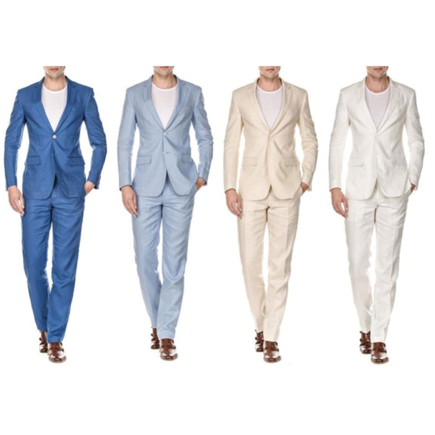 Linen Light Blue Two Piece Suit