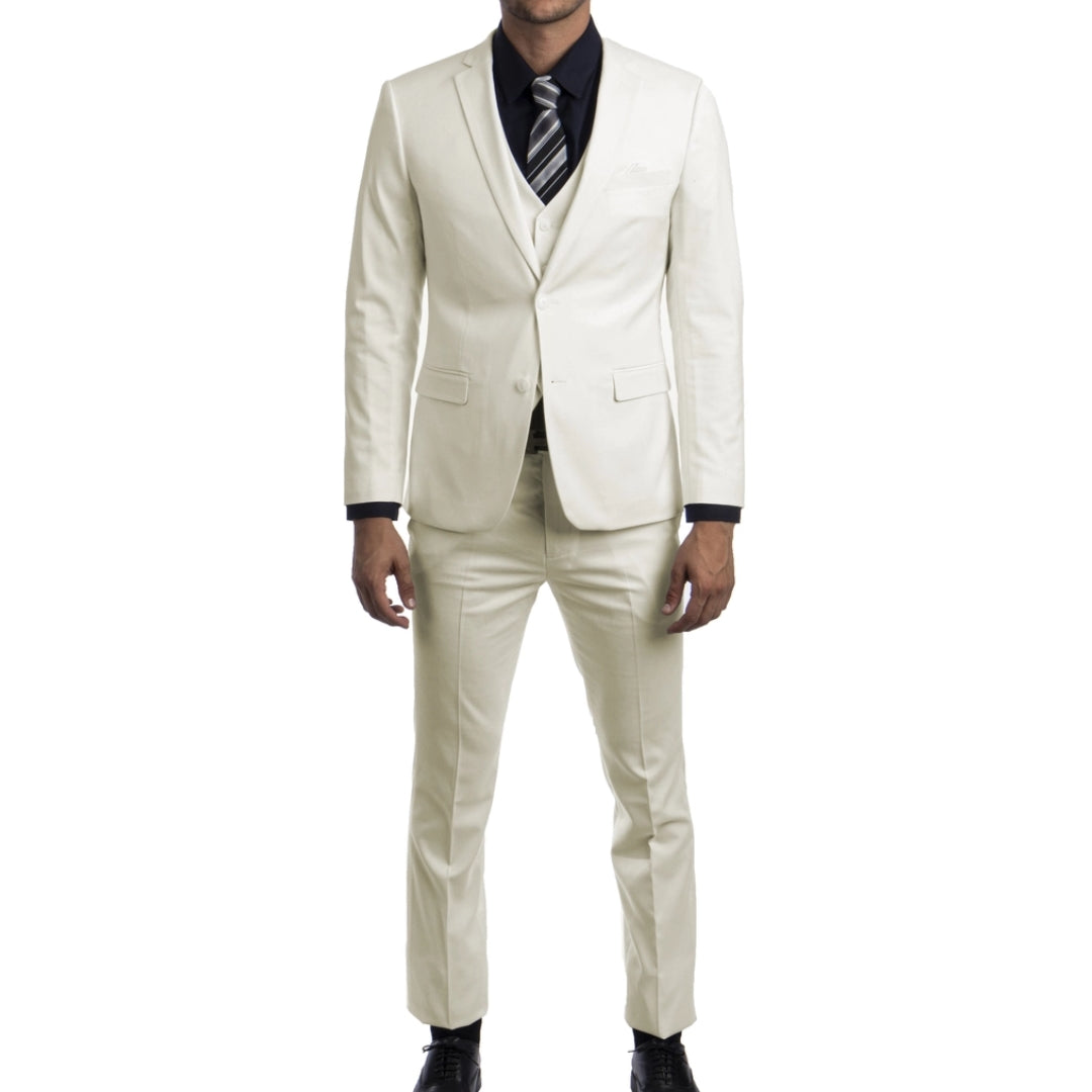 Off-White Wedding Suit  off white jacket, off white pants, off-white vest