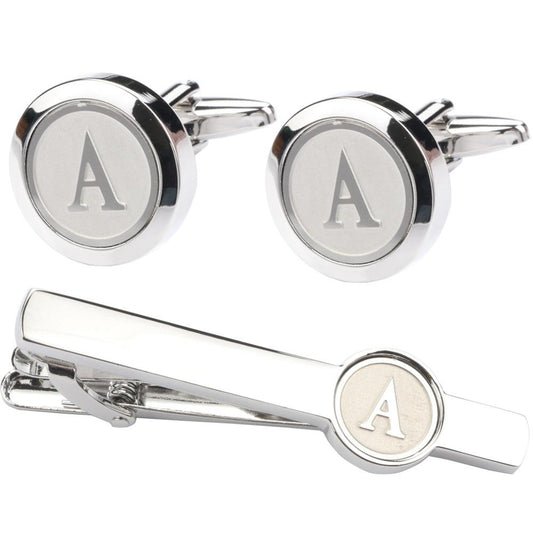 Letter French Cuffs A-Z + Letter Tie Clip