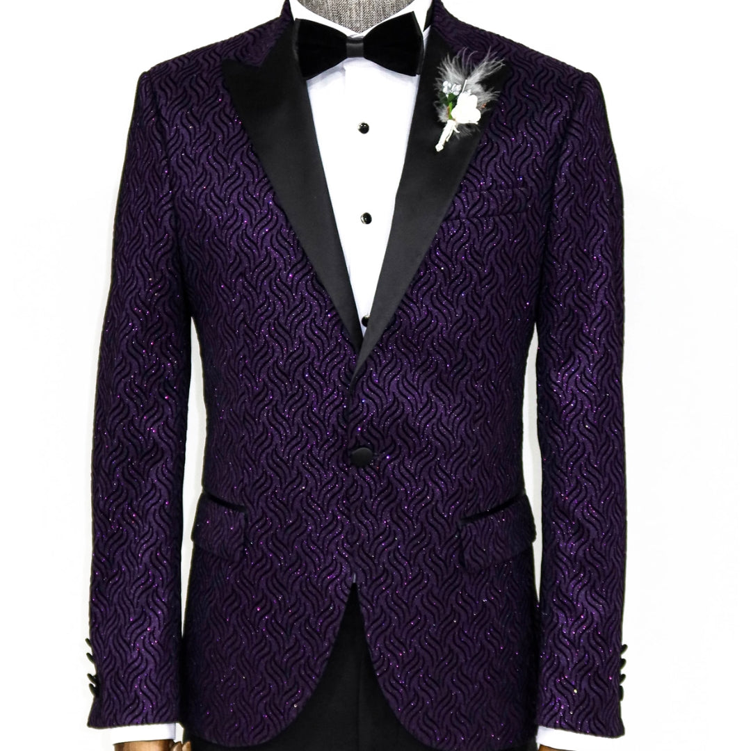 Purple Dot Sparkle Prom Blazer