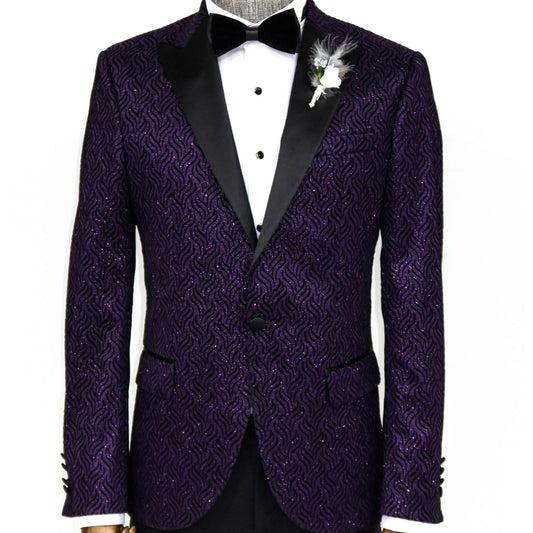 Purple Dot Sparkle Prom Blazer