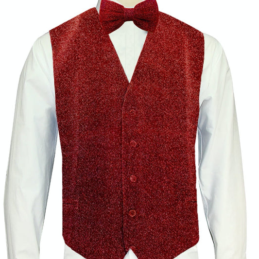 Red Sparkle Vest and Bowtie