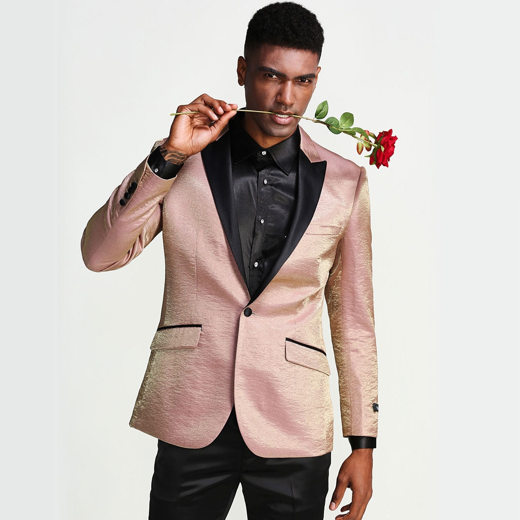 KCT Menswear - Men's Rose Gold Tuxedo Jacket  - Perfect for Prom