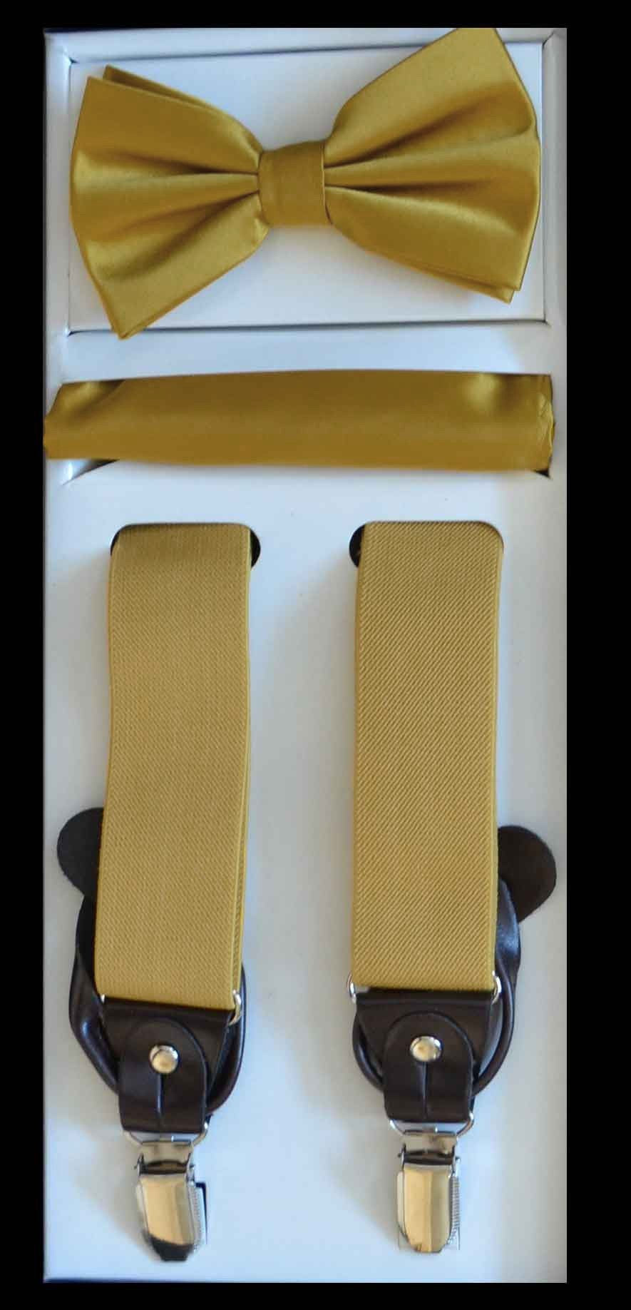 Gold Suspender Bow-tie Set