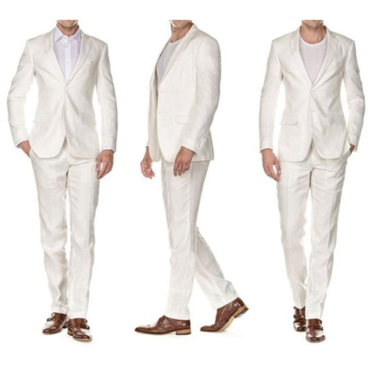 Linen White Two Piece Suit